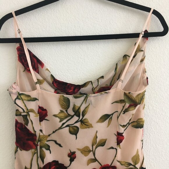 Nasty Gal Size 8 Rose Floral Devore Cowl Slip Mini Dress Party/Cocktail - Picture 12 of 15